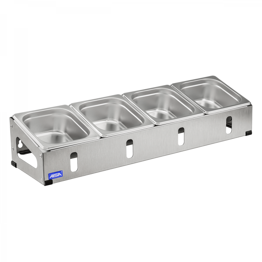 Condimentadora Pizzarola Inox 4 Cubas Inox Tampa Individual - Aisa
